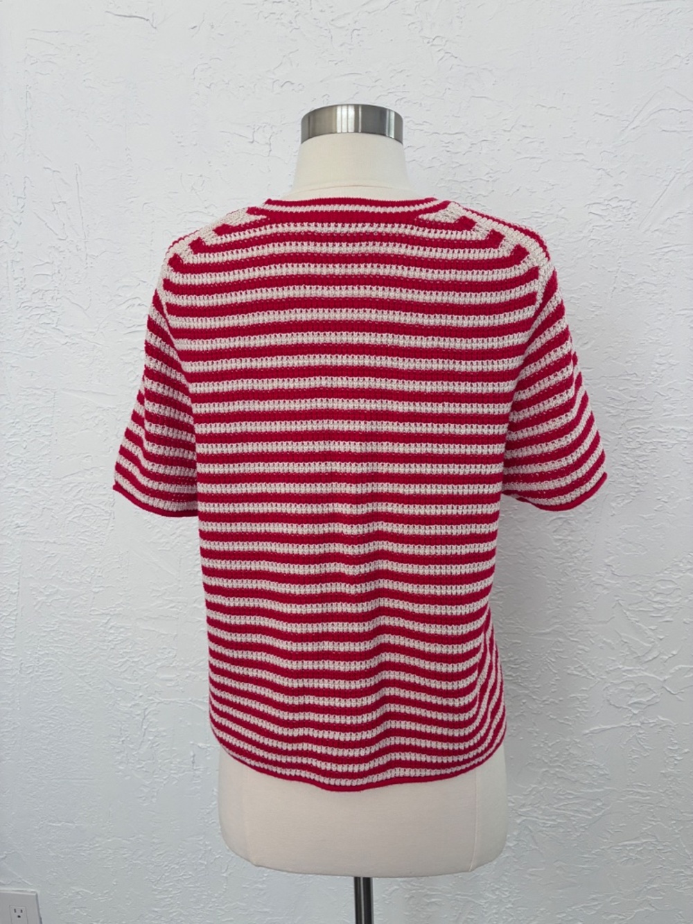 J.Crew Red & White Striped Sweater – Size Medium - Picture 5 of 9